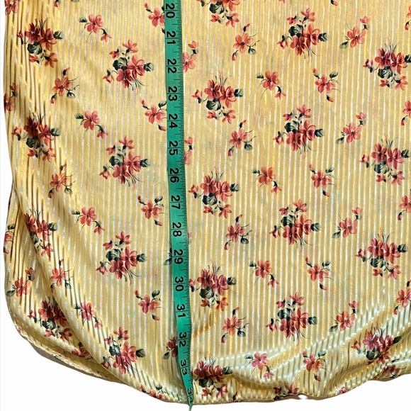 Nancy King Lingerie Yellow Pink Floral Silky Gown - Picture 5 of 9